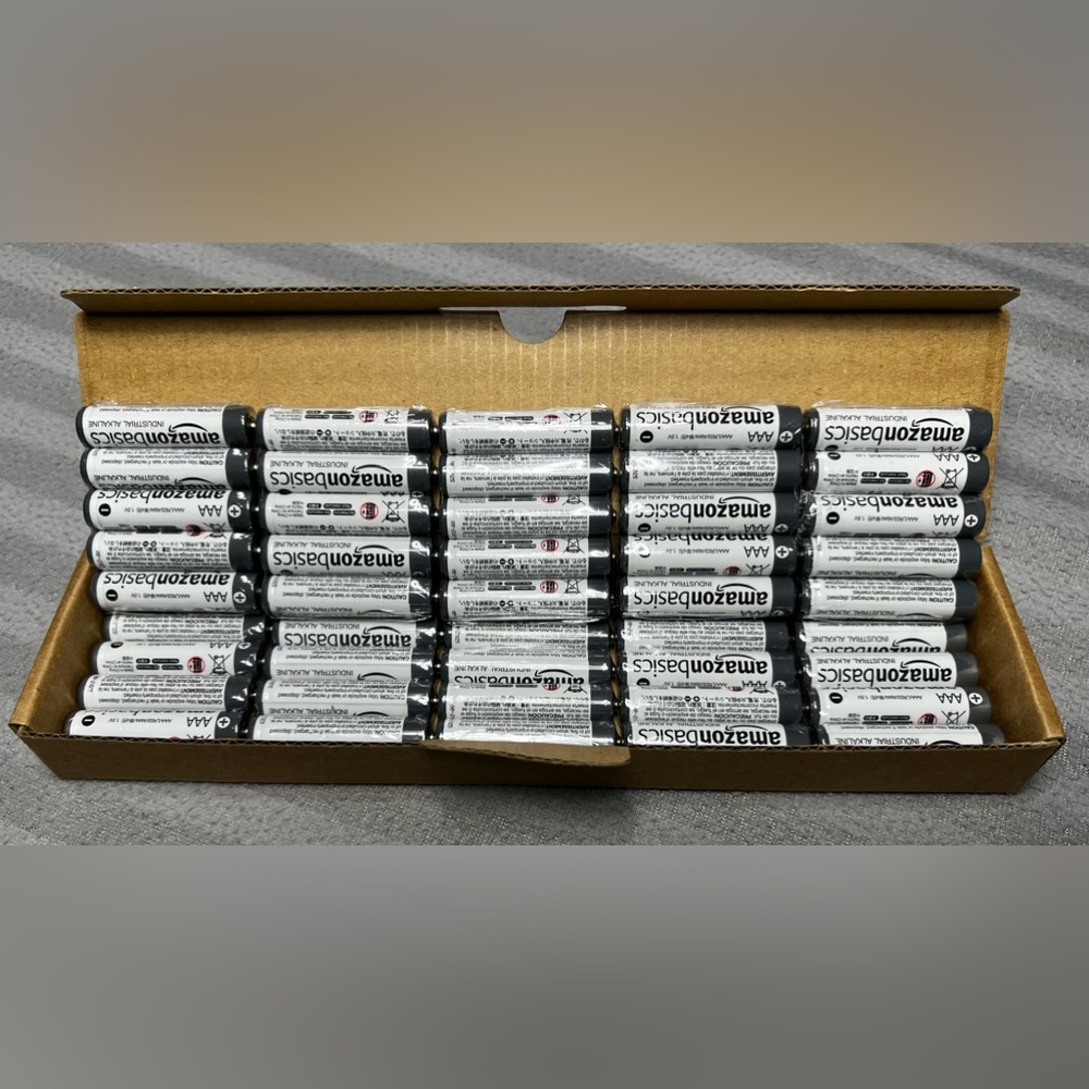 Amazon Basics Alkaline Batteries  50 Pack  AAA Industrial  New Exp 08/2025
